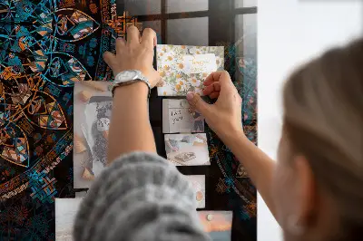 Magnetic wall board with decorative mandala design