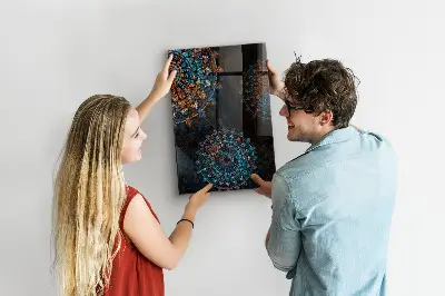 Magnetic wall board with decorative mandala design