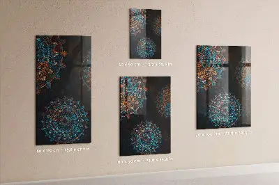 Magnetic wall board with decorative mandala design