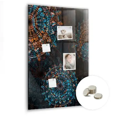 Magnetic wall board with decorative mandala design