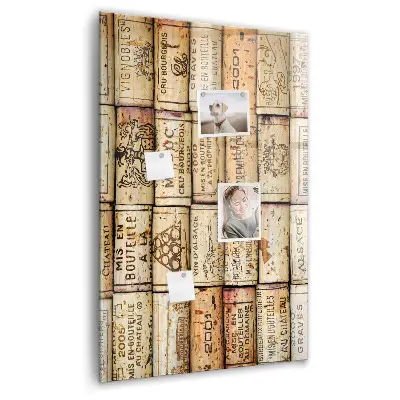 Magnetic glass dry erase board Wine corks