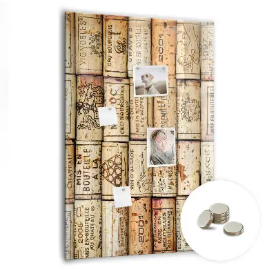 Magnetic glass dry erase board Wine corks