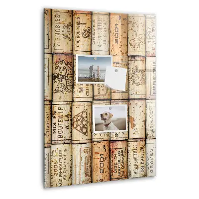 Magnetic glass dry erase board Wine corks
