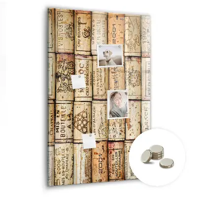 Magnetic glass dry erase board Wine corks