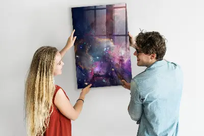 Magnetic Galaxy Space Glass Dry Erase Board