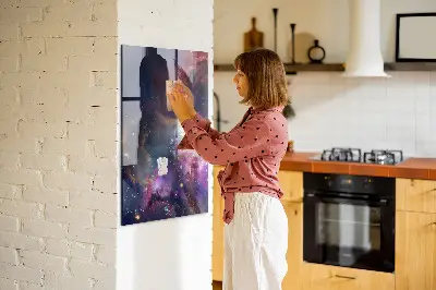 Magnetic Galaxy Space Glass Dry Erase Board