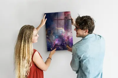 Magnetic Galaxy Space Glass Dry Erase Board