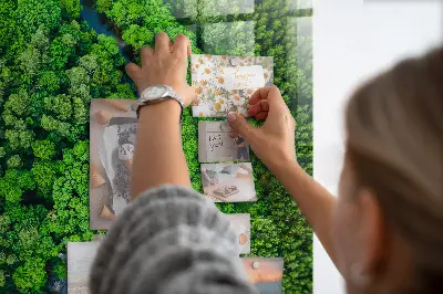 Magnetic Glass Dry Erase Board Featuring a Forest River Scene