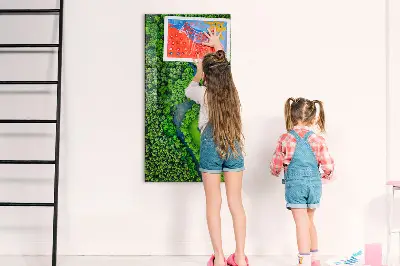 Magnetic Glass Dry Erase Board Featuring a Forest River Scene