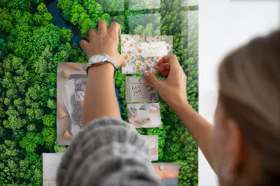 Magnetic Glass Dry Erase Board Featuring a Forest River Scene