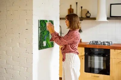 Magnetic Glass Dry Erase Board Featuring a Forest River Scene