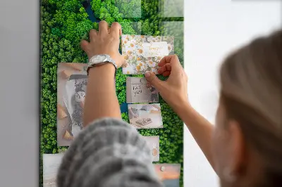 Magnetic Glass Dry Erase Board Featuring a Forest River Scene