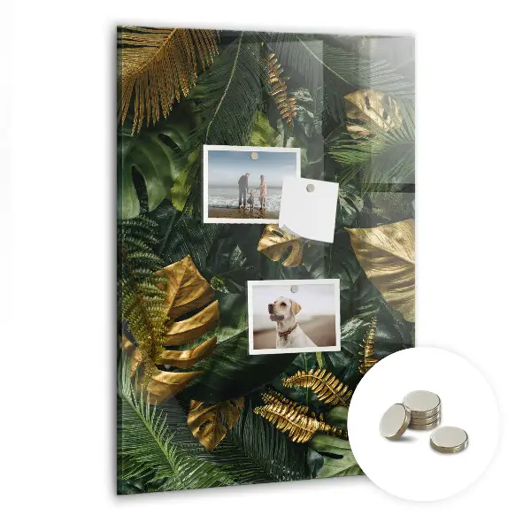 Tropical leaves magnetic wall board