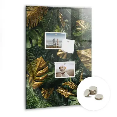 Tropical leaves magnetic wall board