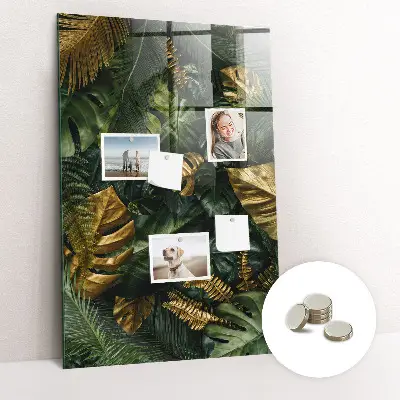 Tropical leaves magnetic wall board