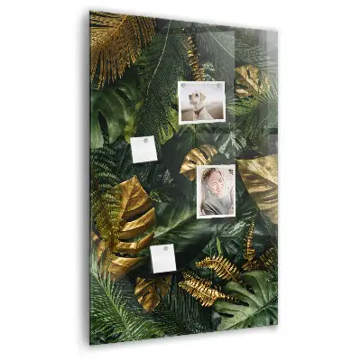 Tropical leaves magnetic wall board