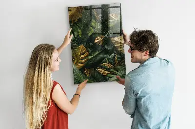 Tropical leaves magnetic wall board
