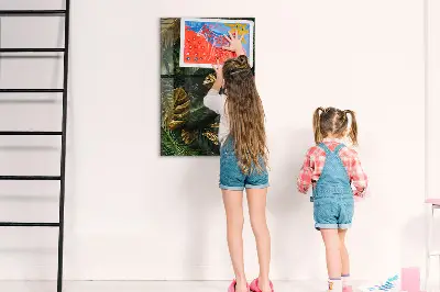 Tropical leaves magnetic wall board