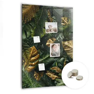Tropical leaves magnetic wall board