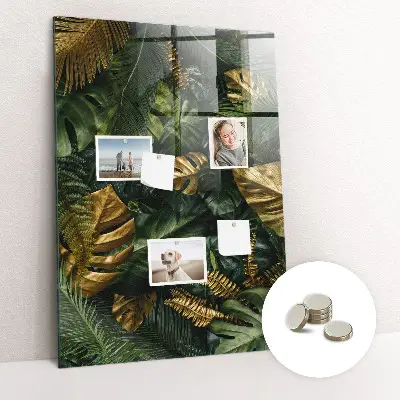Tropical leaves magnetic wall board