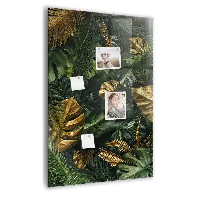 Tropical leaves magnetic wall board