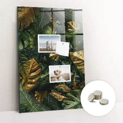 Tropical leaves magnetic wall board