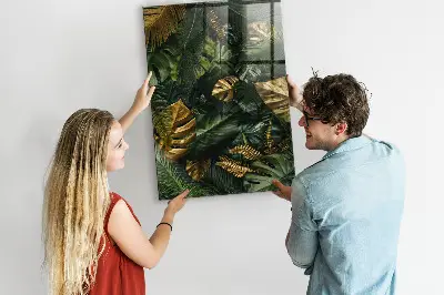 Tropical leaves magnetic wall board