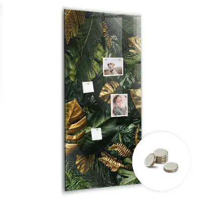 Tropical leaves magnetic wall board