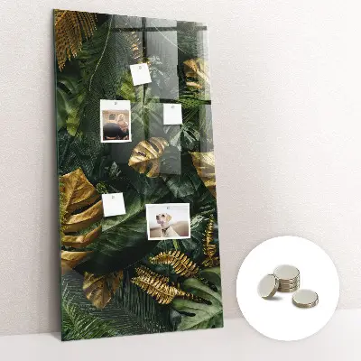 Tropical leaves magnetic wall board