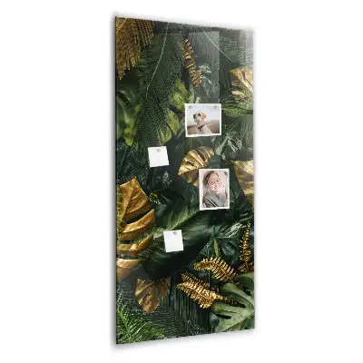 Tropical leaves magnetic wall board