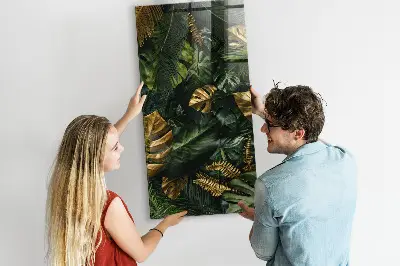 Tropical leaves magnetic wall board