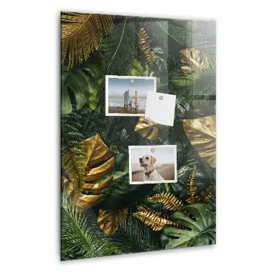 Tropical leaves magnetic wall board