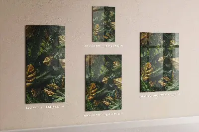 Tropical leaves magnetic wall board