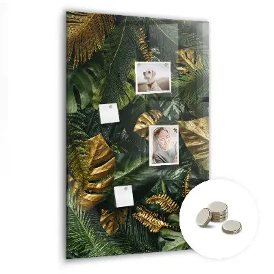 Tropical leaves magnetic wall board