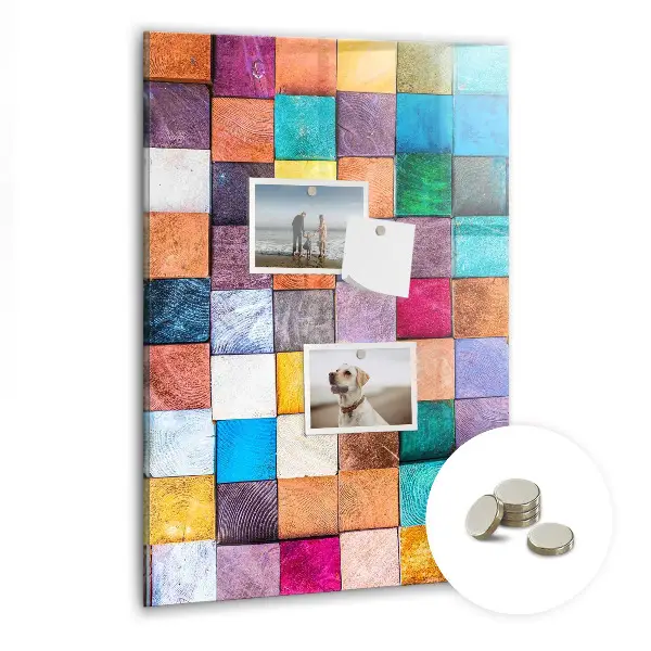 Colorful wooden magnetic cube board