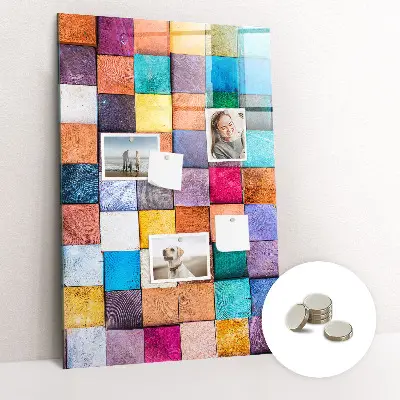 Colorful wooden magnetic cube board