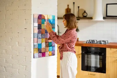 Colorful wooden magnetic cube board