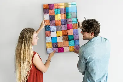Colorful wooden magnetic cube board