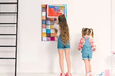 Colorful wooden magnetic cube board