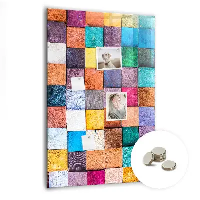 Colorful wooden magnetic cube board