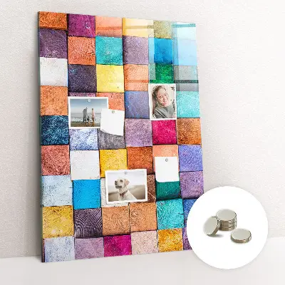 Colorful wooden magnetic cube board