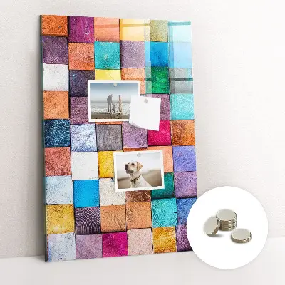 Colorful wooden magnetic cube board