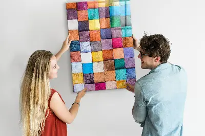Colorful wooden magnetic cube board