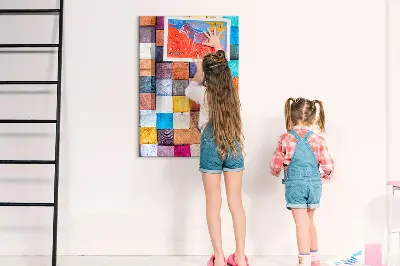 Colorful wooden magnetic cube board