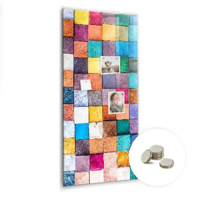 Colorful wooden magnetic cube board