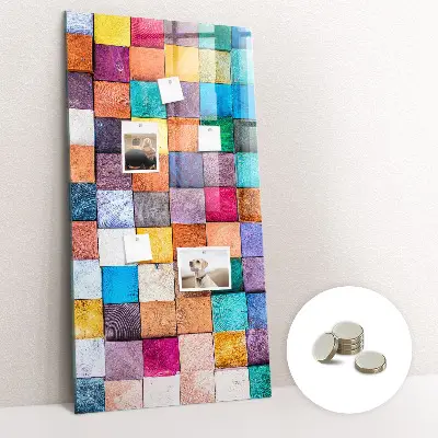 Colorful wooden magnetic cube board