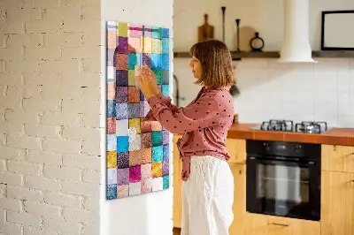 Colorful wooden magnetic cube board