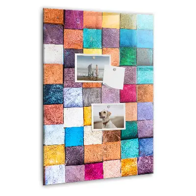 Colorful wooden magnetic cube board