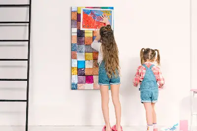 Colorful wooden magnetic cube board