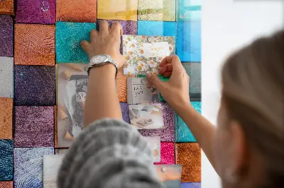 Colorful wooden magnetic cube board